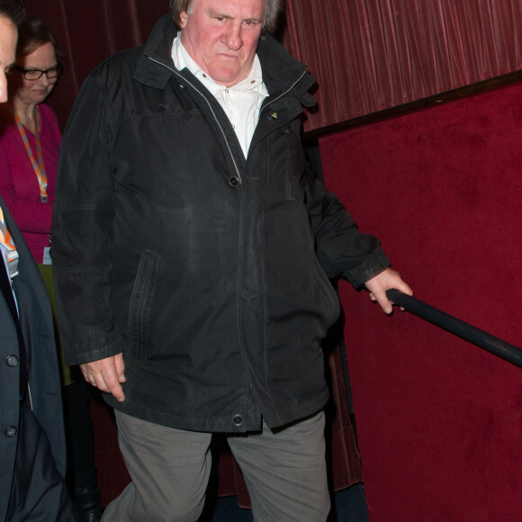 Gérard Depardieu assiste à la première de "The End" lors du 66e festival du film de Berlin, la Berlinale. Le 14 février 2016.