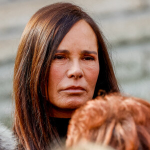 Nathalie Marquay - Obsèques de Jean-Pierre Pernaut en la Basilique Sainte-Clotilde à Paris le 9 mars 2022. © Cyril Moreau / Bestimage