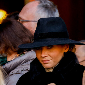 Amandine Petit - Sorties des obsèques de Jean-Pierre Pernaut en la Basilique Sainte-Clotilde à Paris, France, le 9 mars 2022. © Cyril Moreau/Bestimage 