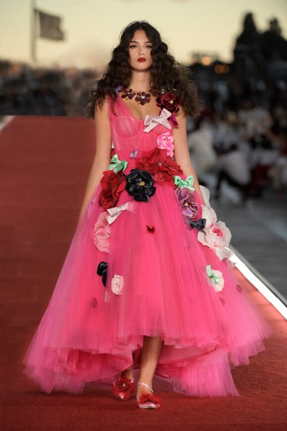 Deva Cassel lors du défilé Dolce & Gabbana à Venise, le 29 août 2021. 