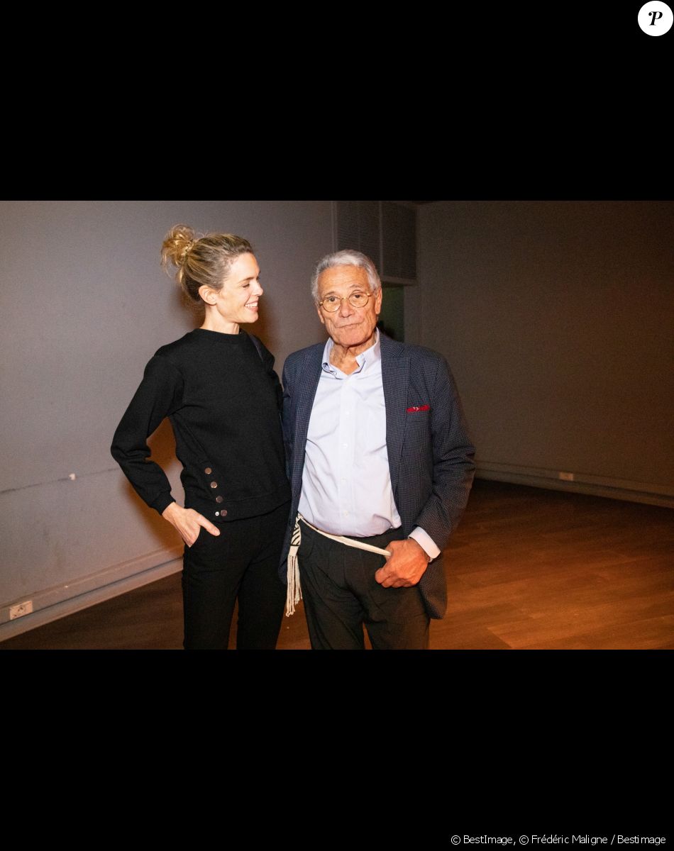 Exclusif - Jean-Marie Périer et Julie Andrieu au théâtre du Rond Point pour une représentation de son spectacle "Flashback" à Paris le 28 janvier 2019 © Frédéric Maligne / Bestimage