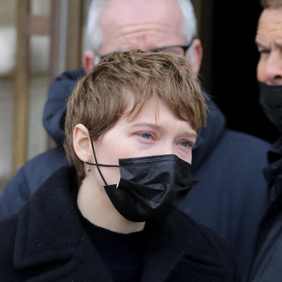 Léa Seydoux - Sorties des obsèques (bénédiction) de Gaspard Ulliel en l'église Saint-Eustache à Paris. Le 27 janvier 2022 © Jacovides-Moreau / Bestimage  People leaving the funerals (benediction) of the french actor Gaspard Ulliel at Saint-Eustache's church in Paris. On January 27th 2022 