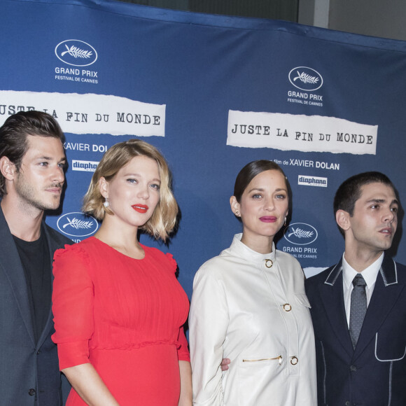 Gaspard Ulliel, Léa Seydoux enceinte, Marion Cotillard (enceinte) (habillée en Dior) et Xavier Dolan - Avant Première du film "Juste la fin du monde" au MK2 Bibliothèque à Paris le 15 septembre 2016. © Olivier Borde/Bestimage