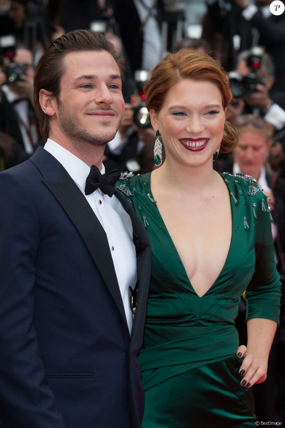 Léa Seydoux Gaspard Ulliel Couple Gaspard Ulliel, Léa Seydoux - Montée des marches du film Saint Laurent lors  du 67 ème Festival du film de Cannes – Cannes le 17 mai 2014. - Purepeople