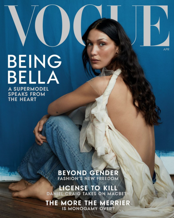 Bella Hadid en couverture du nouveau numéro du magazine "Vogue".