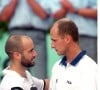 Andre Agassi et Andreï Medvedev en finale à Roland-Garros en 1999.