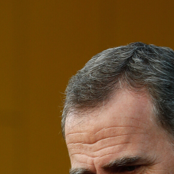 Le roi Felipe VI d'Espagne - La famille royale d'Espagne est allée rendre visite au roi Juan Carlos Ier à l'hôpital Quiron à Madrid, le 27 août 2019. 