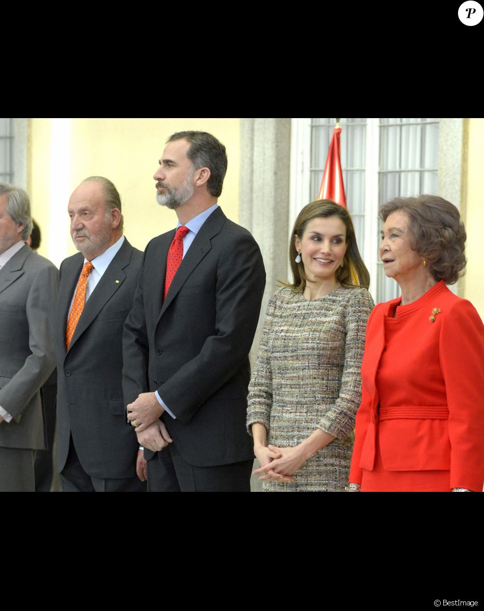 Le roi Juan Carlos et la reine Sofia d'Espagne, le roi Felipe VI et la reine Letizia d'Espagne - Remise des "National Sports Awards" à Madrid, le 23 janvier 2017.