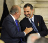 Le roi Felipe VI d'Espagne et son père Juan Carlos participent à la cérémonie des 30 ans de l'adhésion de l'Espagne à l'Union Européenne