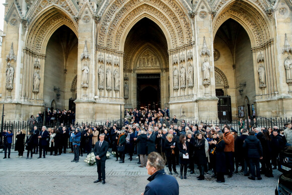 Ambiance - Sorties des obsèques de Jean-Pierre Pernaut en la Basilique Sainte-Clotilde à Paris, France, le 9 mars 2022. © Cyril Moreau/Bestimage