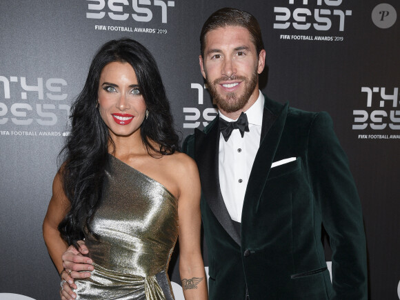 Pilar Rubio et son mari Sergio Ramos - Les célébrités arrivent à la cérémonie des Trophées Fifa "The Best" à la Scala à Milan, Italie. © Pierre Perusseau/Bestimage