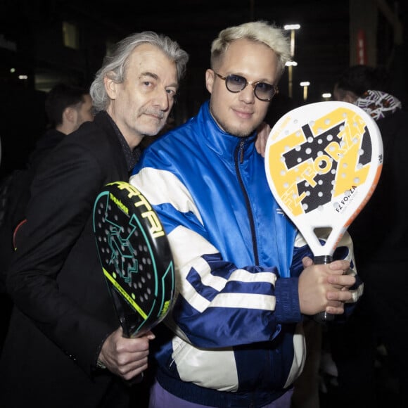 Exclusif - Gilles Verdez, Guillaume Genton - Soirée de matchs d'exhibition de Padel au club "Casa Padel" à Saint-Denis le 17 mars 2022. © Jack Tribeca/Bestimage 