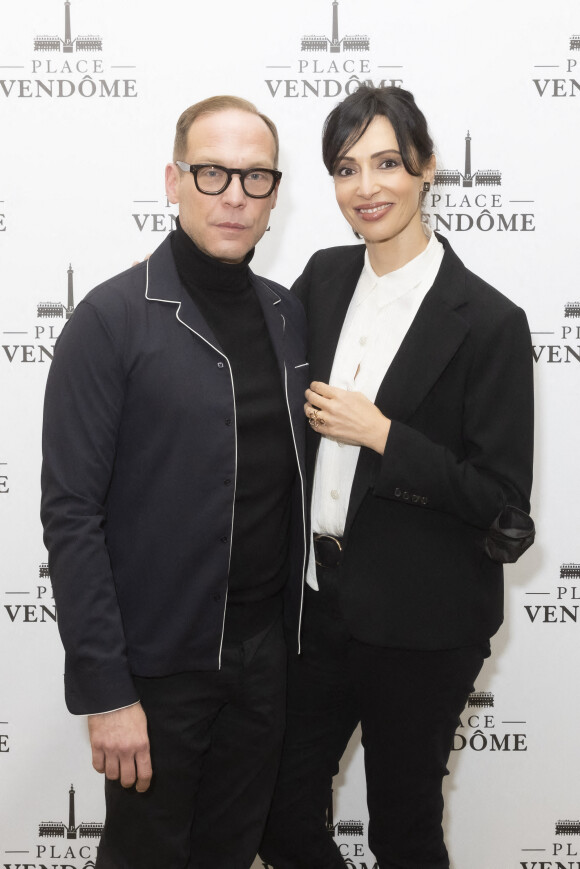 Exclusif - Fabrice Léonard, Géraldine Maillet - Présentation à l'Hotel Ritz, de la collection de Joaillerie de la marque Place Vendôme, dessinée par G.Maillet à Paris le 9 mars 2022. © Jack Tribeca / Bestimage 