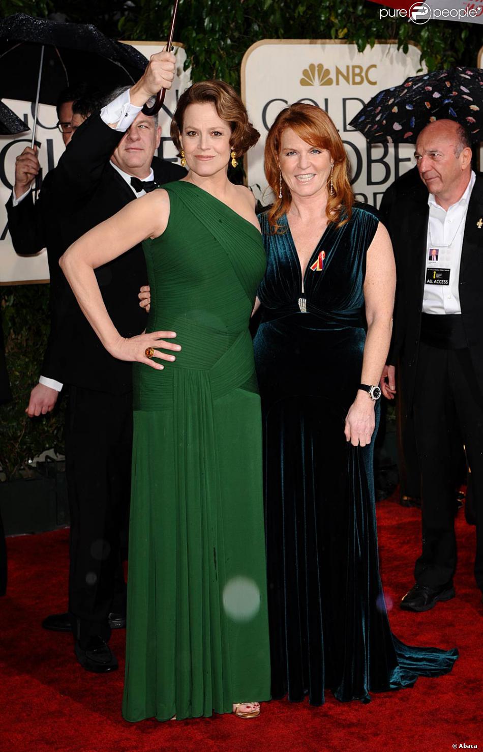 Sigourney Weaver et Sarah Ferguson lors des Golden Globe 2010, le 17