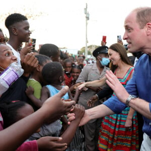 Le prince William et Kate Middleton visitent Trench Town, le berceau du reggae à Kingston, en Jamaïque. Le 22 mars 2022.