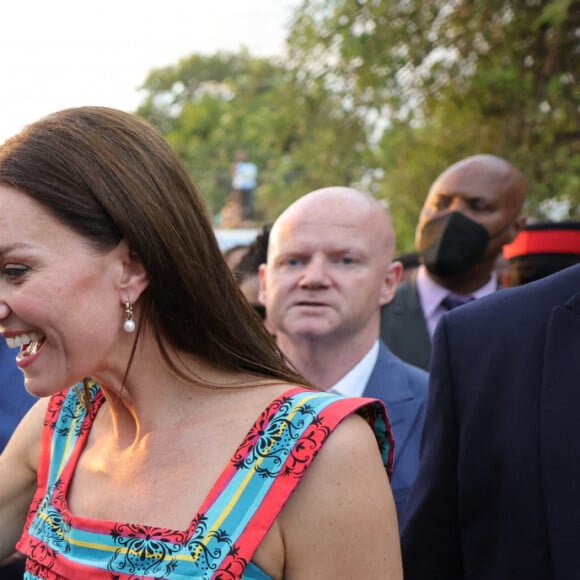 Le prince William et Kate Middleton visitent Trench Town, le berceau du reggae à Kingston, en Jamaïque. Le 22 mars 2022.