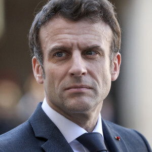 Le président de la République française, Emmanuel Macron recoit Pedro Sanchez, président du gouvernement d¹Espagne pour un entretien au palais de l'Elysée, Paris, France, le 21 mars 2022.