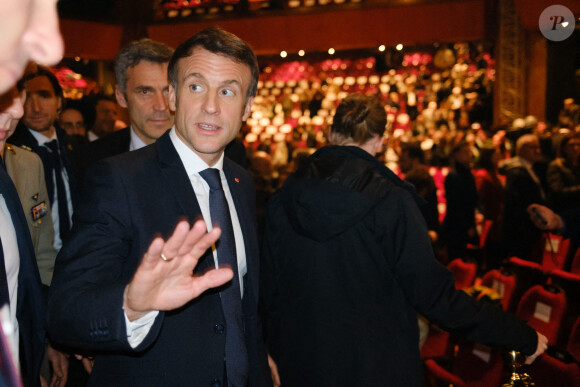 Le président Emmanuel Macron lors de l'hommage aux victimes des attentats de Toulouse et Montauban à Toulouse le 20 mars 2022.