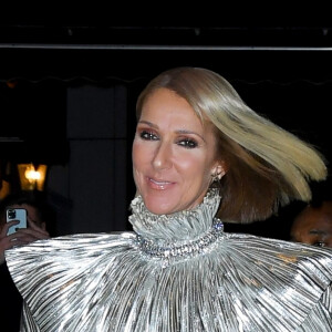 Celine Dion arbore une combinaison argentée de la marque Rodarte et des talons Gucci à son arrivée au restaurant/bar Lips Drag Queen Show Palace à New York, le 14 novembre 2019 