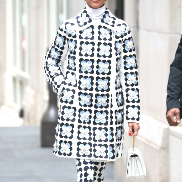 Celine Dion sort de son hôtel pour se rendre à son concert à Long Island dans l'État de New York, le 3 mars 2020 