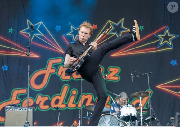 Les stars du rock donnent de la voix pour condamner Poutine et soutenir le peuple ukrainien - Franz Ferdinand, Alex Kapranos - Festival Lollapalooza Music au Grant Park à Chicago, Illinois, Etats-Unis, le 2 août 2018. 