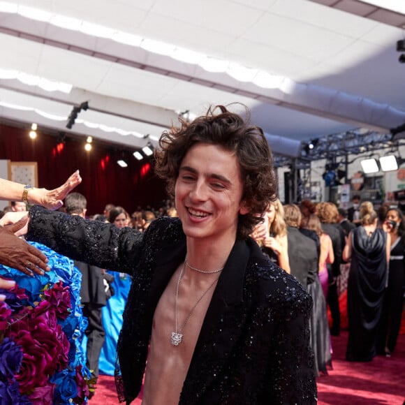 Timothée Chalamet au photocall de la 94ème édition de la cérémonie des Oscars à Los Angeles, le 27 mars 2022.