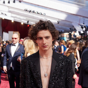 Timothée Chalamet au photocall de la 94ème édition de la cérémonie des Oscars à Los Angeles, le 27 mars 2022.