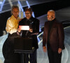 Uma Thurman, Samuel L. Jackson et John Travolta lors de la 94e cérémonie des Oscars, au Dolby Theatre de Los Angeles. Le 27 mars 2022. @ Robert Hanashiro-USA Today/SPUS/ABACAPRESS.COM