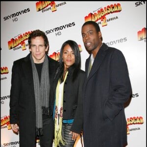 Ben Stiller, Jada Pinkett-Smith et Chris Rock lors de la première du film Madagascar 2 à Londres le 2008