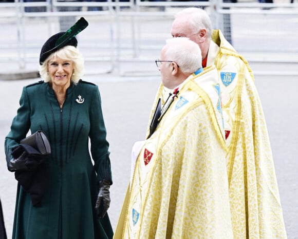 Camilla Parker Bowles, duchesse de Cornouailles - Service d'action de grâce en hommage au prince Philip, duc d'Edimbourg, à l'abbaye de Westminster à Londres, le 29 mars 2022. Le prince Philip, duc d'Edimbourg, est décédé le 9 avril 2021. 