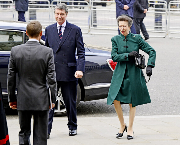 La princesse Anne - Service d'action de grâce en hommage au prince Philip, duc d'Edimbourg, à l'abbaye de Westminster à Londres, le 29 mars 2022. Le prince Philip, duc d'Edimbourg, est décédé le 9 avril 2021. 