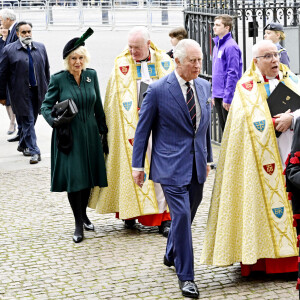 Le prince Charles, prince de Galles, et Camilla Parker Bowles, duchesse de Cornouailles, - Service d'action de grâce en hommage au prince Philip, duc d'Edimbourg, à l'abbaye de Westminster à Londres, le 29 mars 2022. Le prince Philip, duc d'Edimbourg, est décédé le 9 avril 2021. 