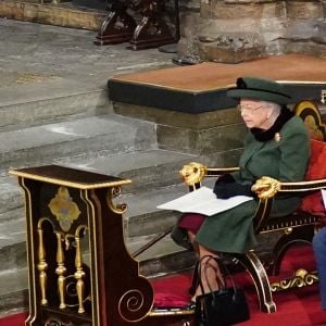 La reine Elisabeth II d'Angleterre - Service d'action de grâce en hommage au prince Philip, duc d'Edimbourg, à l'abbaye de Westminster à Londres, le 29 mars 2022.