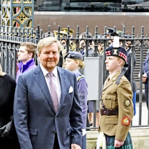 La princesse Beatrix des Pays-Bas, La reine Maxima et le roi Willem-Alexander des Pays-Bas - Service d'action de grâce en hommage au prince Philip, duc d'Edimbourg, à l'abbaye de Westminster à Londres, le 29 mars 2022.