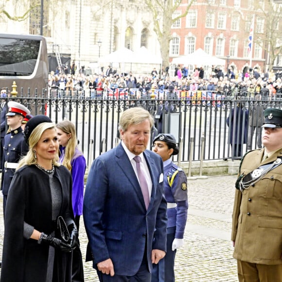 La princesse Beatrix des Pays-Bas, La reine Maxima et le roi Willem-Alexander des Pays-Bas - Service d'action de grâce en hommage au prince Philip, duc d'Edimbourg, à l'abbaye de Westminster à Londres, le 29 mars 2022.