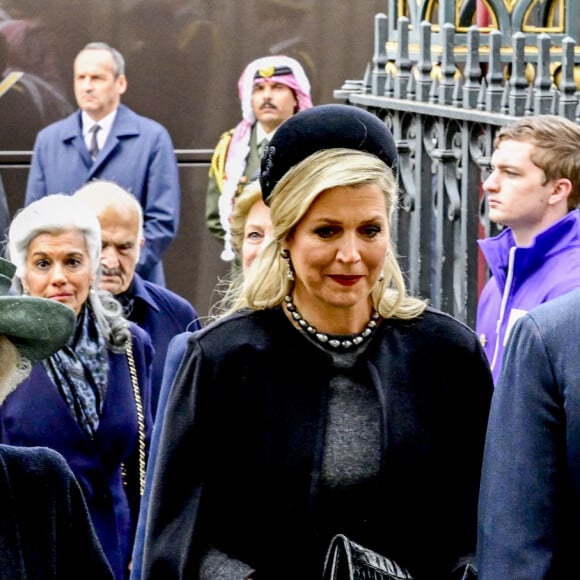 La princesse Beatrix des Pays-Bas, La reine Maxima et Le roi Willem-Alexander des Pays-Bas - Service d'action de grâce en hommage au prince Philip, duc d'Edimbourg, à l'abbaye de Westminster à Londres, le 29 mars 2022.