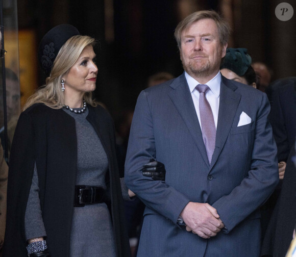 Le roi Willem-Alexander et la reine Maxima des Pays-Bas - Service d'action de grâce en hommage au prince Philip, duc d'Edimbourg, à l'abbaye de Westminster à Londres, le 29 mars 2022. Le prince Philip, duc d'Edimbourg, est décédé le 9 avril 2021.