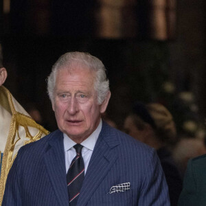 Le prince Charles et son épouse Camilla - Service d'action de grâce en hommage au prince Philip, duc d'Edimbourg, à l'abbaye de Westminster à Londres, le 29 mars 2022. Le prince Philip, duc d'Edimbourg, est décédé le 9 avril 2021.