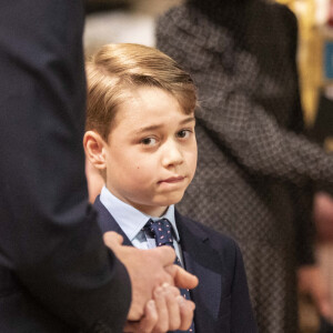 Le prince George de Cambridge - Service d'action de grâce en hommage au prince Philip, duc d'Edimbourg, à l'abbaye de Westminster à Londres, le 29 mars 2022. Le prince Philip, duc d'Edimbourg, est décédé Le 9 avril 2021.