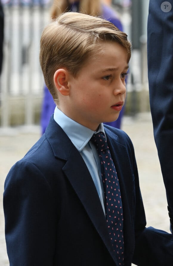 Le prince George de Cambridge - Service d'action de grâce en hommage au prince Philip, duc d'Edimbourg, à l'abbaye de Westminster à Londres, le 29 mars 2022. Le prince Philip, duc d'Edimbourg, est décédé le 9 avril 2021.