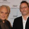 Didier Flamand et Jean Reno, lors du lancement de la collection portugaise de la marque IWC Schaffhausen, au salon international de la haute horlogerie, à l'espace Secheron, le 19 janvier 2010, à Genève.