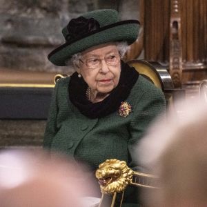 La reine Elisabeth II d'Angleterre - Service d'action de grâce en hommage au prince Philip, duc d'Edimbourg, à l'abbaye de Westminster à Londres, le 29 mars 2022. Le prince Philip, duc d'Edimbourg, est décédé Le 9 avril 2021. Première sortie publique de la souveraine après des ennuis de santé.