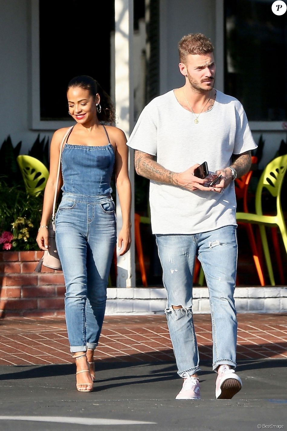 Matt Pokora et sa compagne Christina Milian sont allés déjeuner en