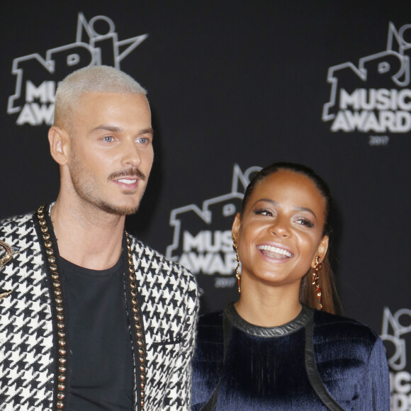 Le chanteur français M. Pokora (Matt Pokora) et sa compagne la chanteuse américaine Christina Milian - 19ème édition des NRJ Music Awards à Cannes le 4 novembre 2017. © Christophe Aubert via Bestimage 