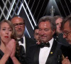 Marlee Matlin, Philippe Rousselet, Amy Forsyth et les acteurs du film "CODA" - 94e édition de la cérémonie des Oscars à Los Angeles. Le 27 mars 2022.