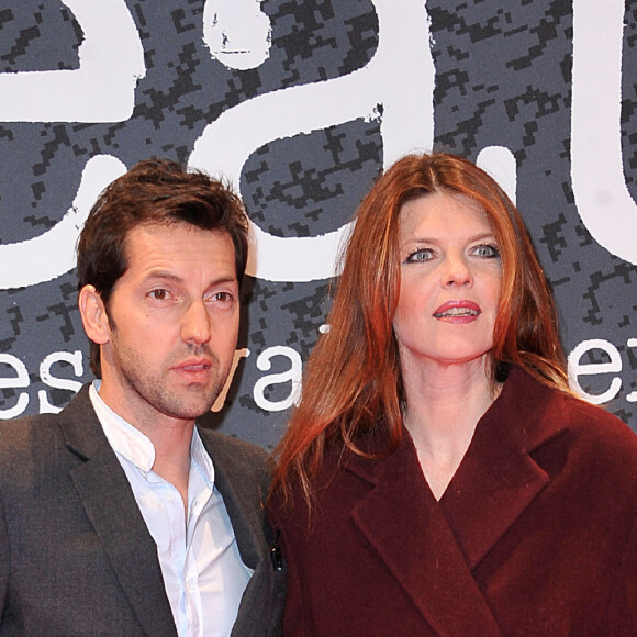 Frederic Diefenthal et sa femme Gwendoline Hamon sur le tapis rouge du 5eme Festival International du Film Policier de Beaune le 5 avril 2013. 