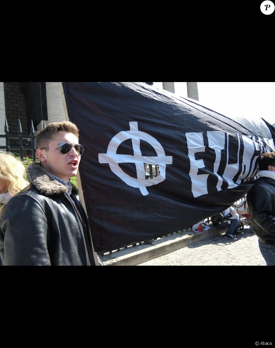 Loïk Le Priol le 13 mai 2021 lors d'une manifestation du GUD