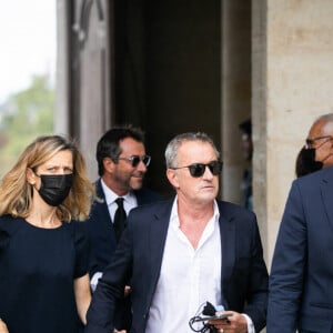 Christophe Dechavanne et sa compagne Elena Foïs - Cérémonie d'hommage national à Jean-Paul Belmondo à l'Hôtel des Invalides à Paris, France, le 9 septembre 2021. © Romain Gaillard / Pool / Bestimage 