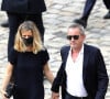 Christophe Dechavanne et sa compagne Elena Foïs lors de la cérémonie d'hommage national à Jean-Paul Belmondo à l'Hôtel des Invalides à Paris, France © Dominique Jacovides/Bestimage 