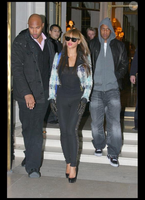 Beyoncé et Jay-Z lors de la Fashion Week parisienne, le 21 janvier 2010